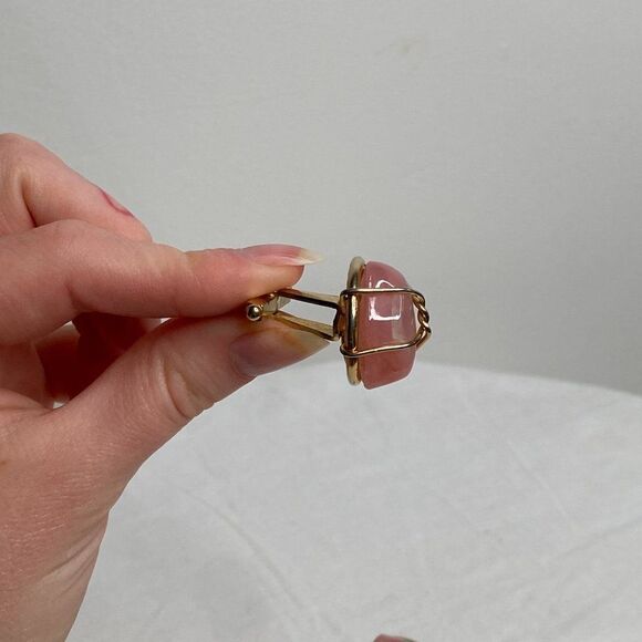 VINTAGE Pink & Gold Crystal Cufflinks - Picture 3 of 4